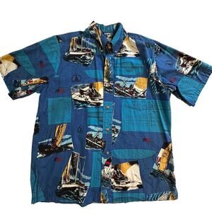Vintage Kahala Hawaiian Islands America’s Cup Camp Shirt Large